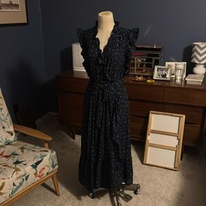 Kate Spade Navy Floral faux wrap dress